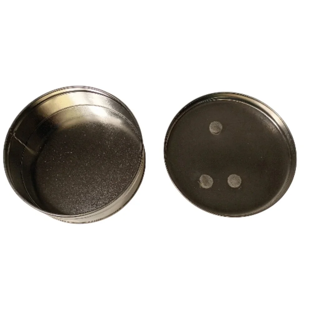 Matzeke Golf Theme Pewter Lid Decorative Silver Tone Metal Tin‎ Can Vintage